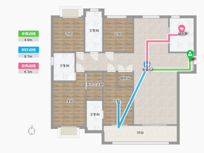 湖北省-武汉市-融创玖玺台-191.00-户型库-动静线