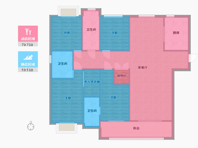 湖北省-武汉市-融创玖玺台-191.00-户型库-动静分区