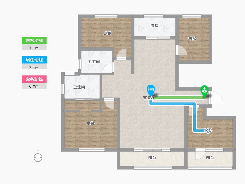 甘肃省-定西市-润嘉公馆-109.85-户型库-动静线