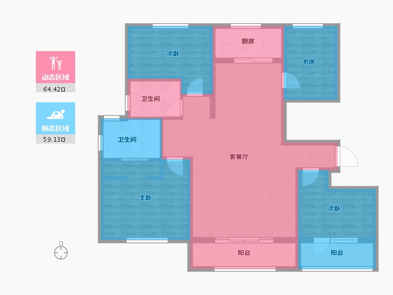 甘肃省-定西市-润嘉公馆-109.85-户型库-动静分区