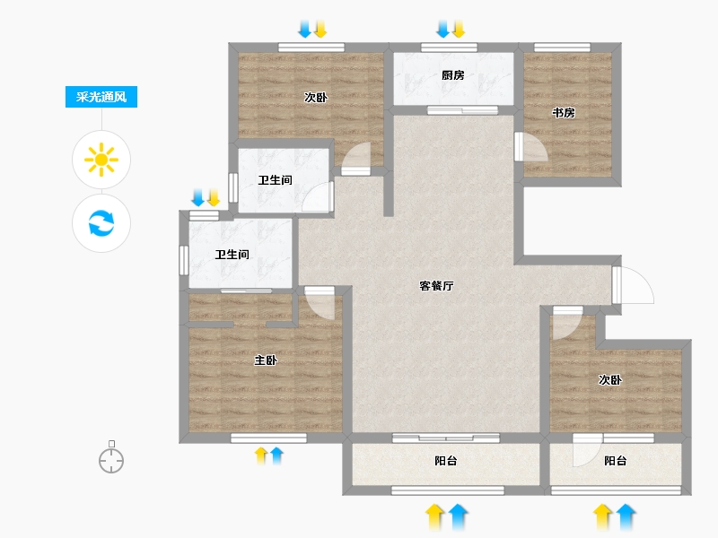 甘肃省-定西市-润嘉公馆-109.85-户型库-采光通风