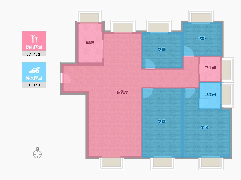 湖北省-武汉市-华发都荟天地-108.95-户型库-动静分区