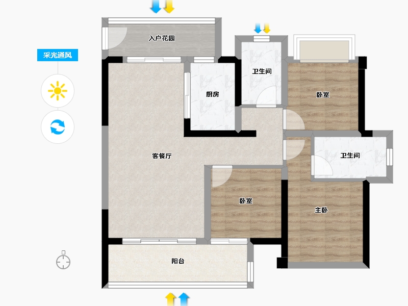 云南省-昭通市-万景進園-83.34-户型库-采光通风