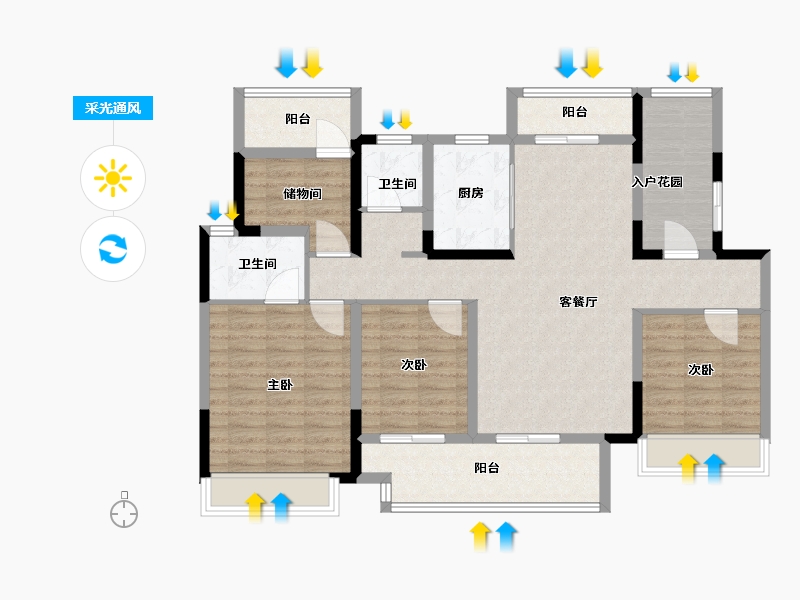 河南省-周口市-周口建业世和府三期-112.01-户型库-采光通风