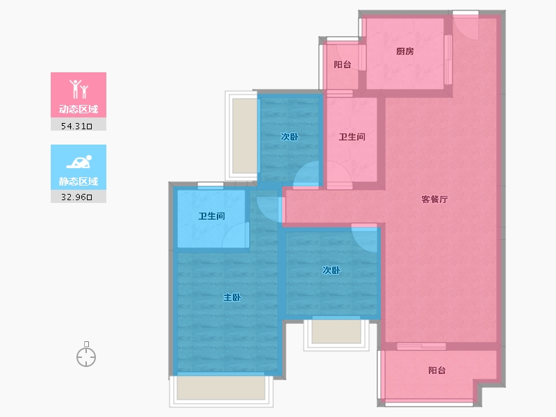 四川省-绵阳市-领地城-76.26-户型库-动静分区