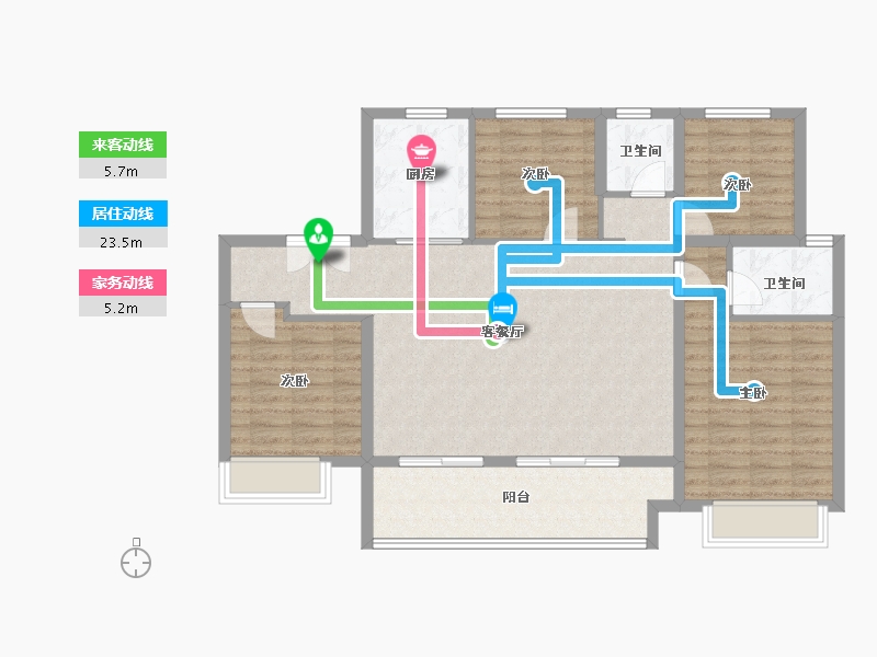 河南省-信阳市-罗山建业府-105.19-户型库-动静线