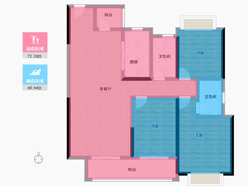 湖北省-咸宁市-崇阳壹号院-105.57-户型库-动静分区