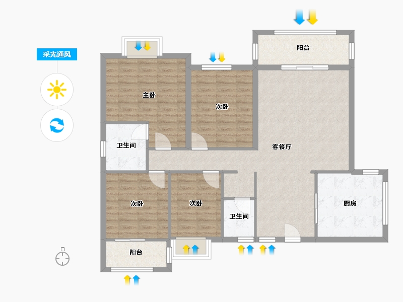 广西壮族自治区-南宁市-广西绢麻纺织科学研究所（危房改造项目）-130.00-户型库-采光通风