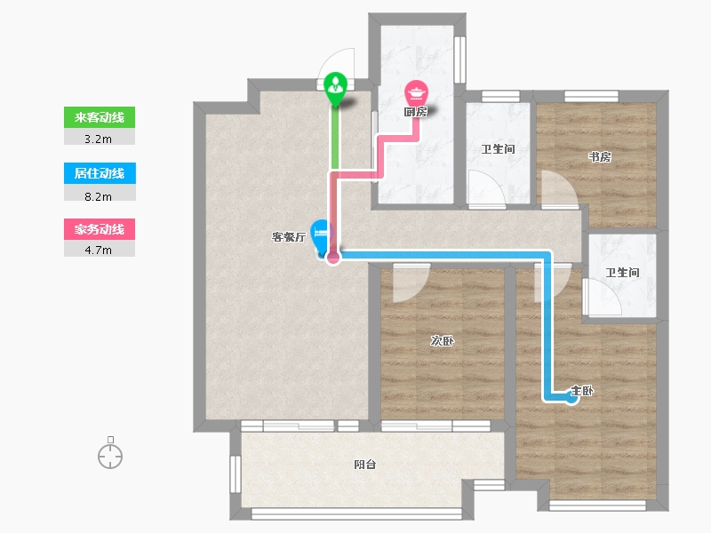 河北省-邢台市-中旭开元府-76.44-户型库-动静线