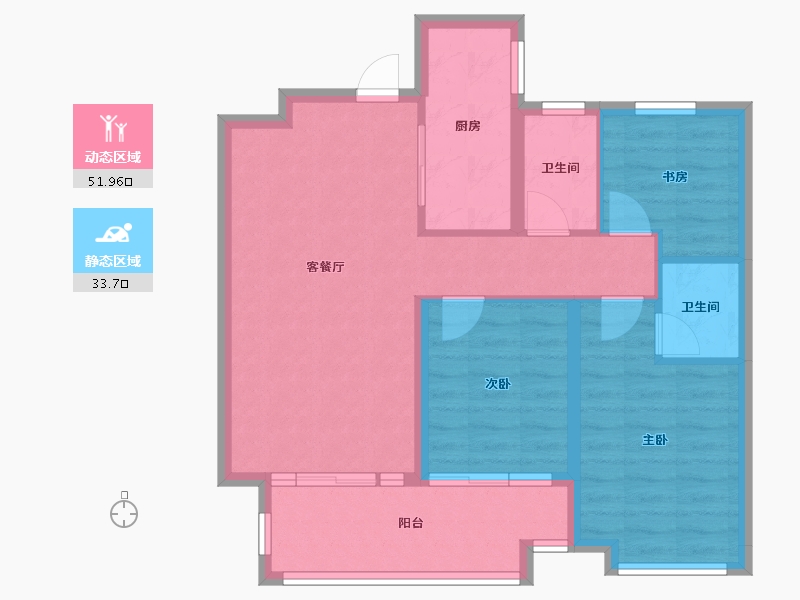 河北省-邢台市-中旭开元府-76.44-户型库-动静分区