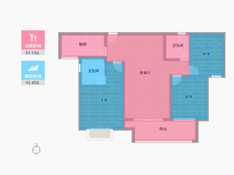 江苏省-徐州市-绿地运河小镇-86.40-户型库-动静分区