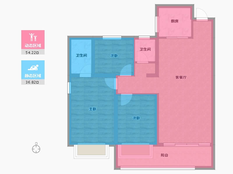 河北省-邢台市-金科和院-80.99-户型库-动静分区