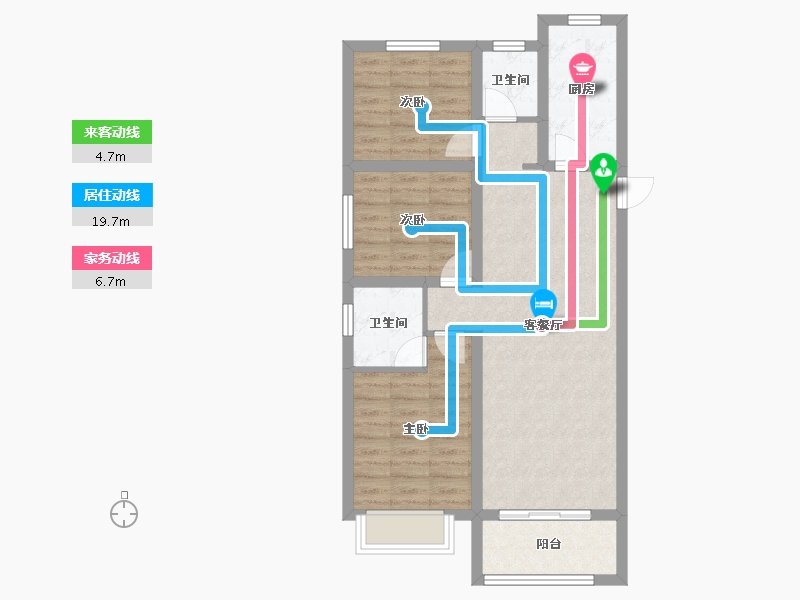 河北省-邢台市-金科和院-76.27-户型库-动静线