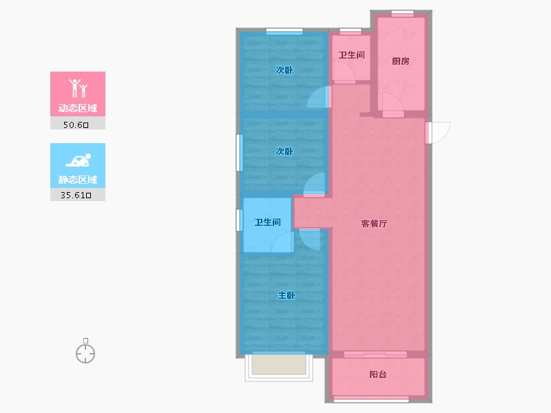 河北省-邢台市-金科和院-76.27-户型库-动静分区