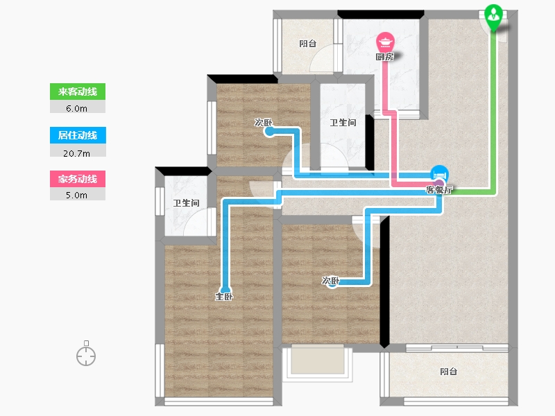 四川省-绵阳市-领地国际社区三期-81.87-户型库-动静线