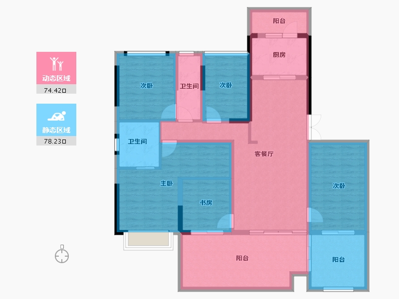 云南省-临沧市-海棠佳园三期天樾-137.16-户型库-动静分区