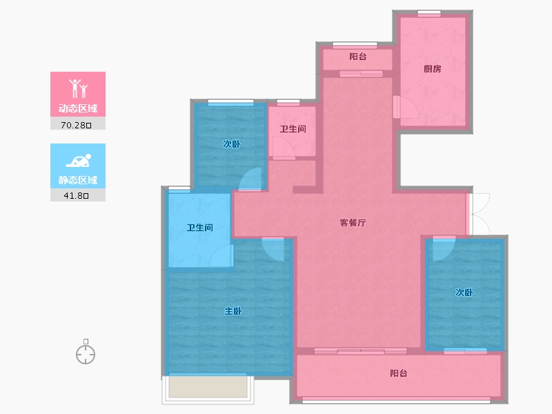 河南省-周口市-建业云筑-100.35-户型库-动静分区