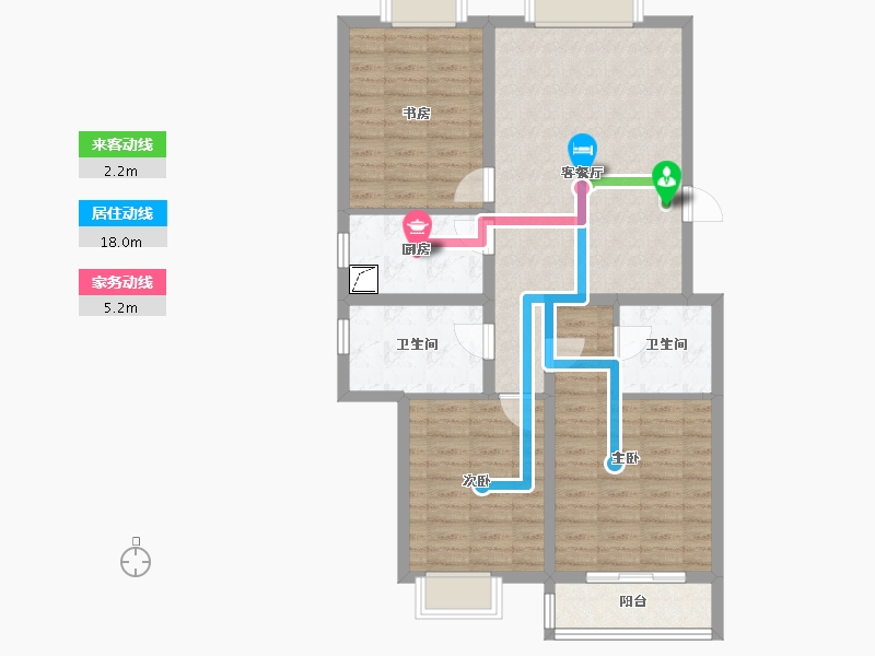 安徽省-黄山市-凤凰佳苑-90.85-户型库-动静线