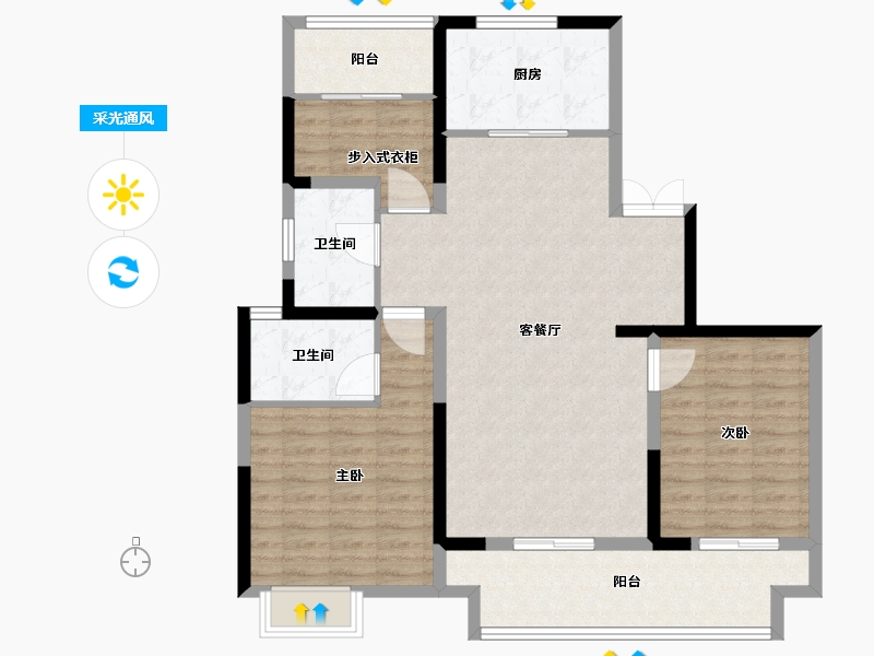 河南省-周口市-周口建业城-104.00-户型库-采光通风