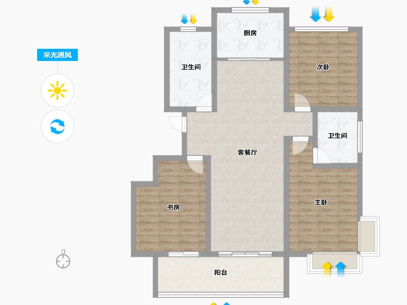 河南省-周口市-大兴第一城-111.01-户型库-采光通风