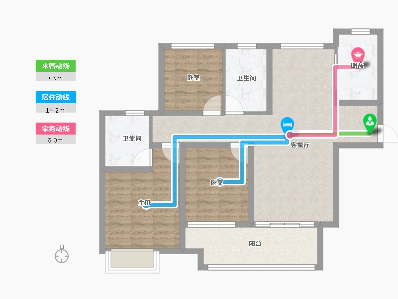 江苏省-徐州市-绿地运河小镇-88.00-户型库-动静线