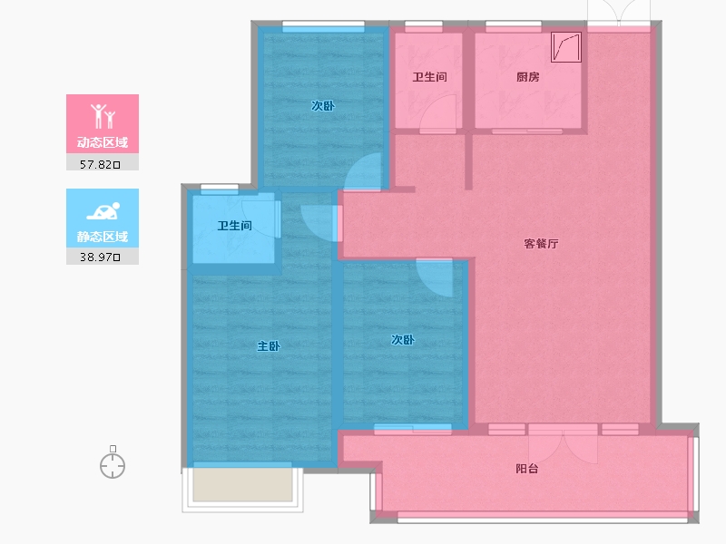 河北省-邢台市-中旭开元府-85.88-户型库-动静分区