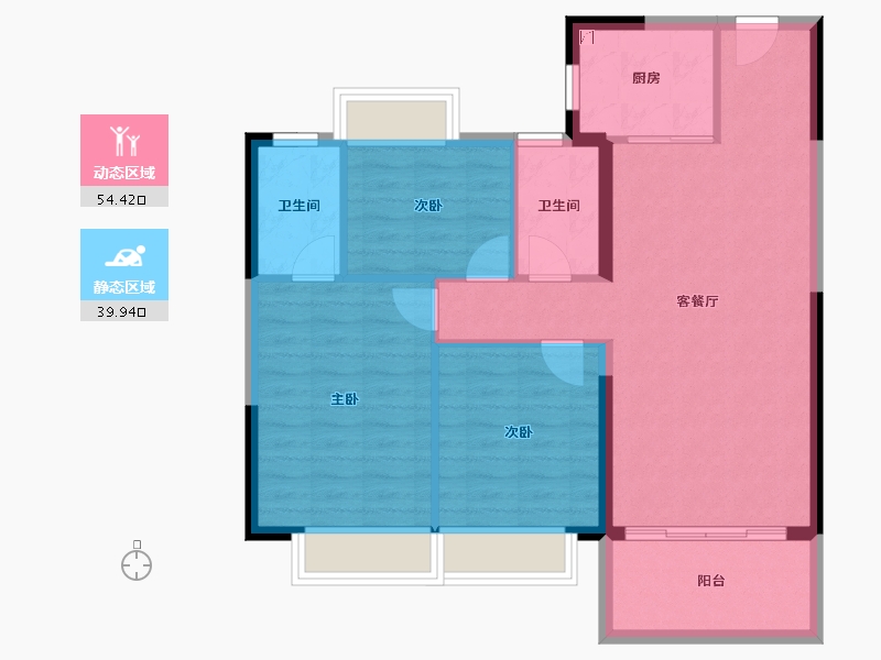 江西省-赣州市-碧桂园·新城之光-85.48-户型库-动静分区