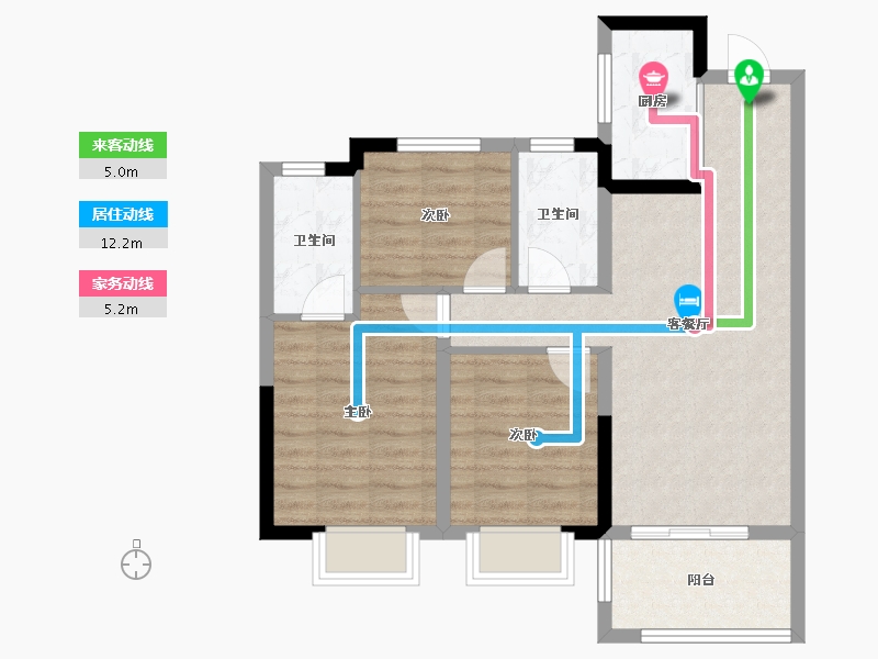 江西省-鹰潭市-铭欣·公园壹号-71.01-户型库-动静线