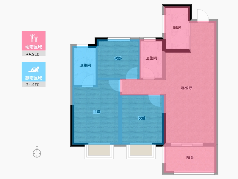 江西省-鹰潭市-铭欣·公园壹号-71.01-户型库-动静分区