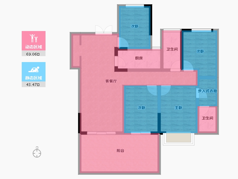 云南省-临沧市-海棠佳园三期天樾-99.32-户型库-动静分区