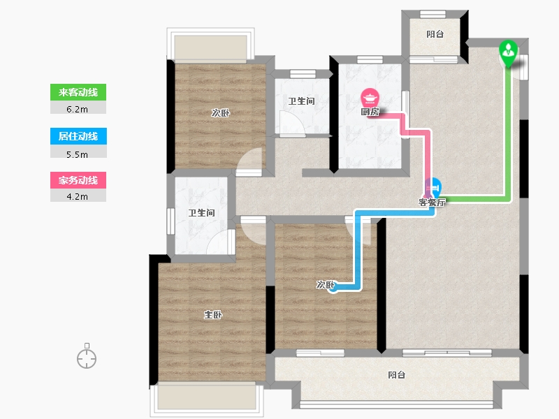 湖北省-咸宁市-崇阳壹号院-101.85-户型库-动静线