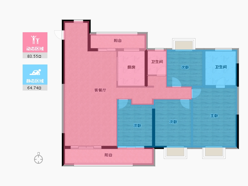 福建省-莆田市-建发磐龙府四期-134.64-户型库-动静分区