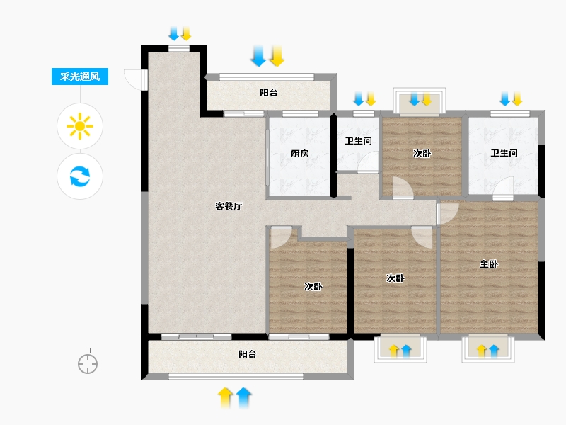 福建省-莆田市-建发磐龙府四期-134.64-户型库-采光通风