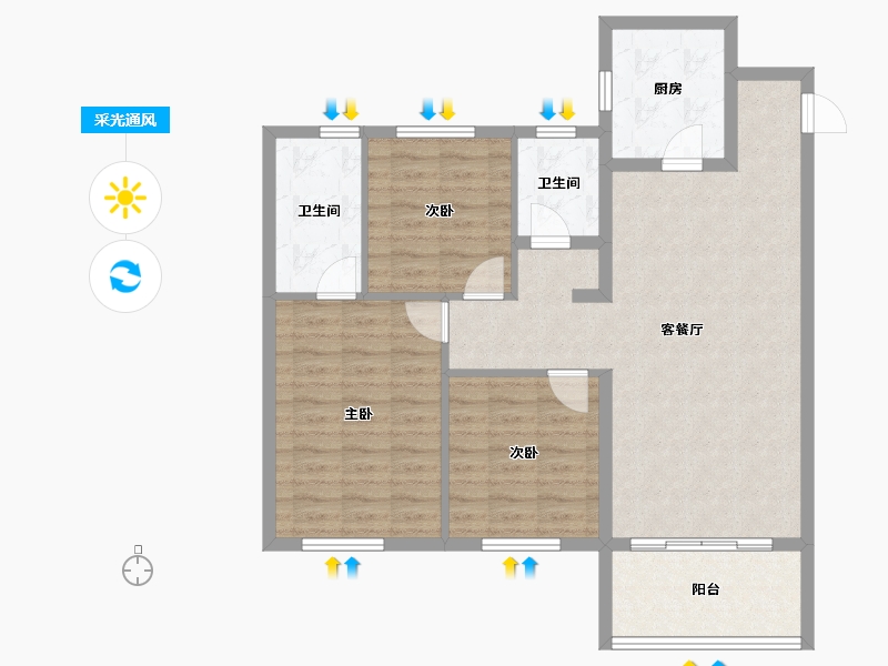 河南省-周口市-大兴第一城-91.00-户型库-采光通风