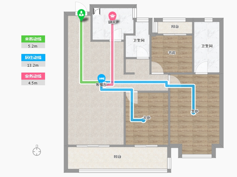 浙江省-宁波市-金辉新力江樾潮启-90.00-户型库-动静线