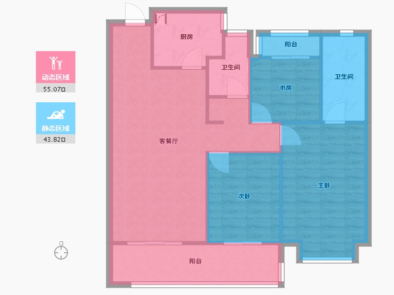 浙江省-宁波市-金辉新力江樾潮启-90.00-户型库-动静分区