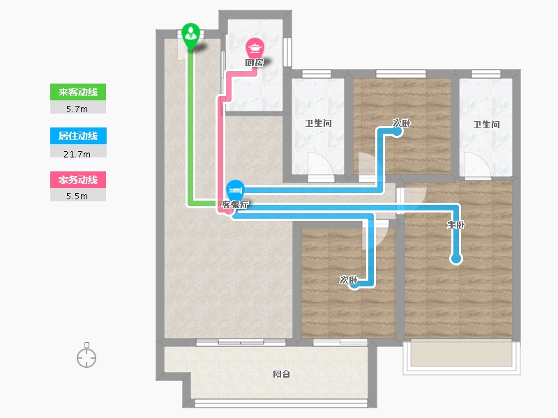 河南省-信阳市-罗山建业府-88.06-户型库-动静线