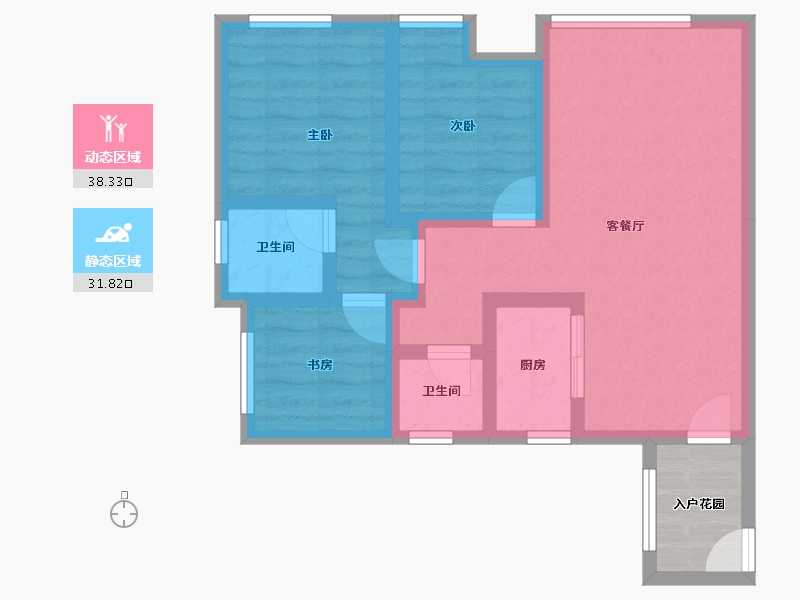 四川省-绵阳市-高又高新天骄-64.79-户型库-动静分区