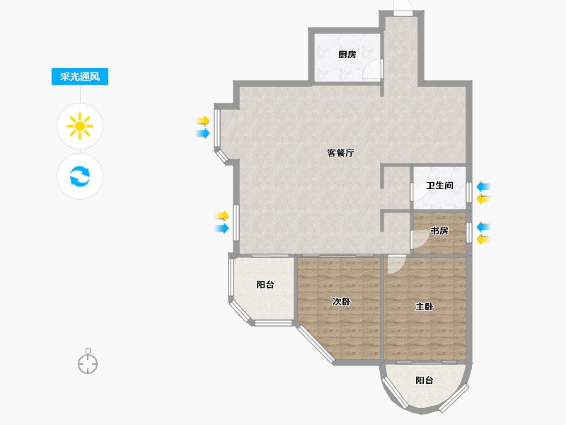 湖北省-武汉市-御景名门-122.00-户型库-采光通风