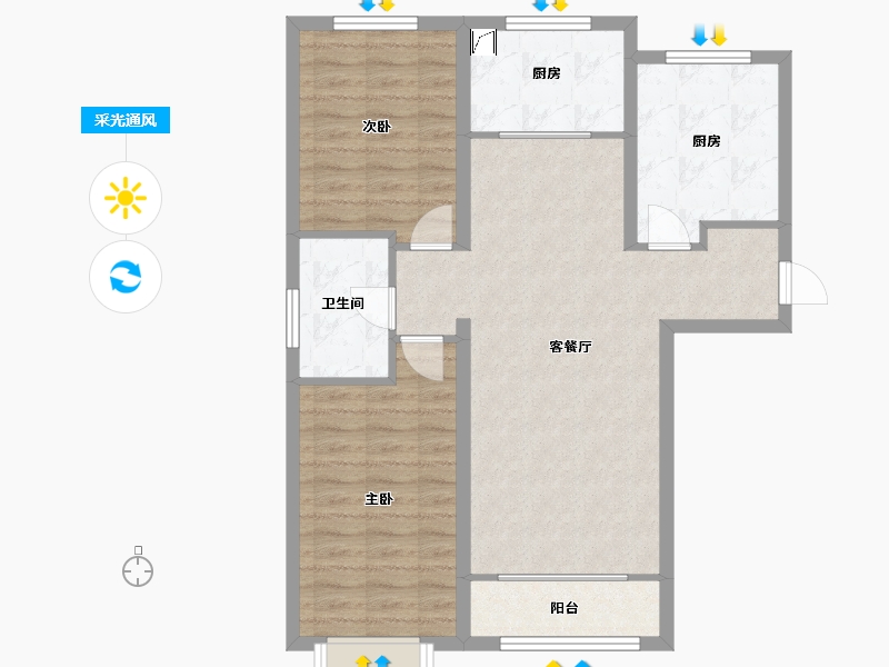 河北省-保定市-鹏渤印象城-80.81-户型库-采光通风