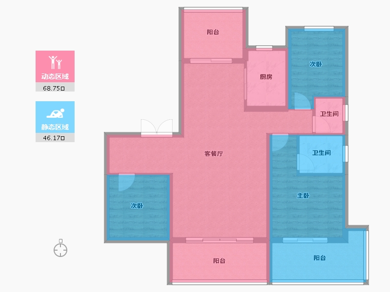 河南省-周口市-建业天悦-106.18-户型库-动静分区