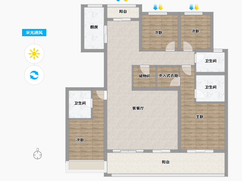 河南省-周口市-周投绿城·留香园-147.21-户型库-采光通风