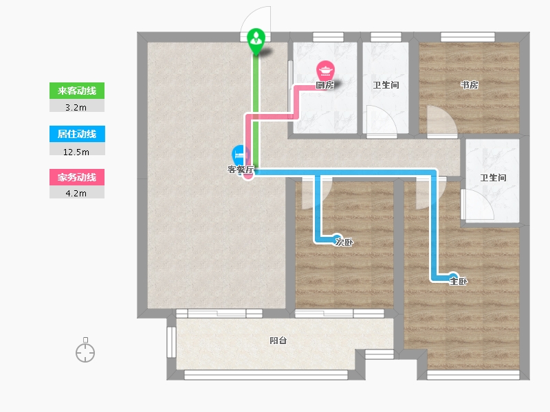 河北省-邢台市-中旭开元府-75.38-户型库-动静线