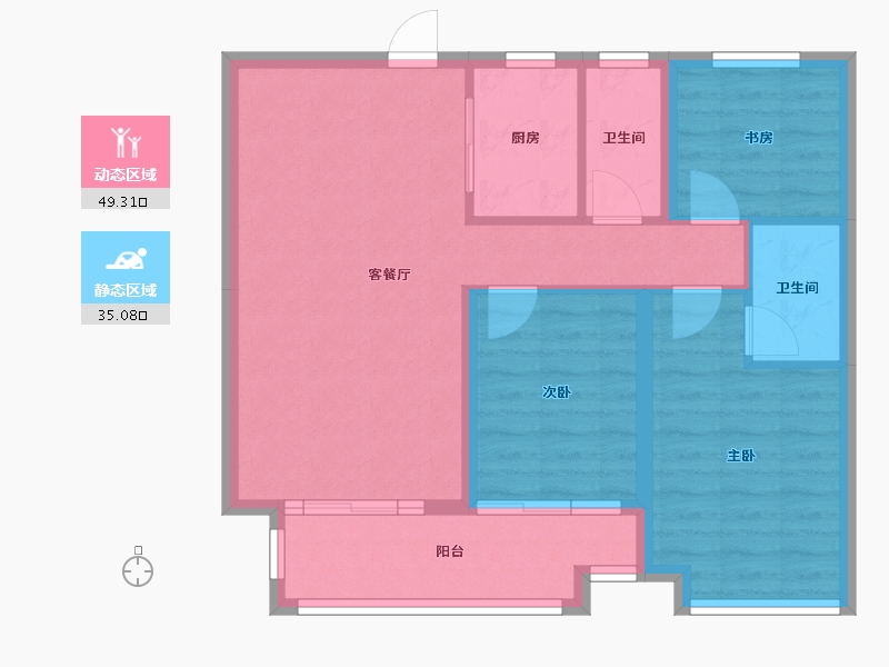 河北省-邢台市-中旭开元府-75.38-户型库-动静分区