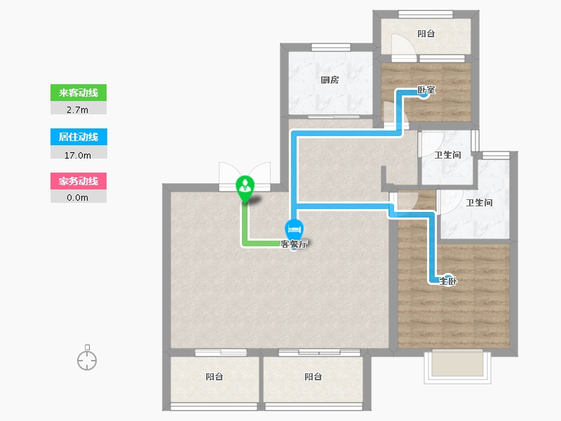 江苏省-扬州市-嘉年华唐悦-84.80-户型库-动静线