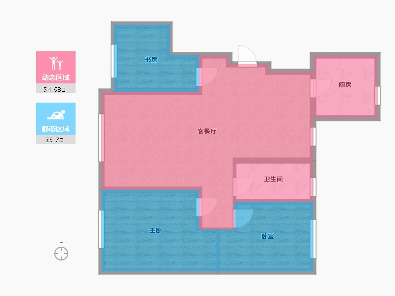 内蒙古自治区-赤峰市-山水苑-92.00-户型库-动静分区