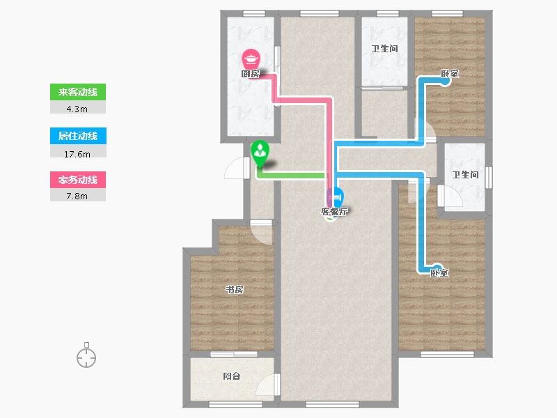 山东省-滨州市-月湖蓝湾-123.90-户型库-动静线