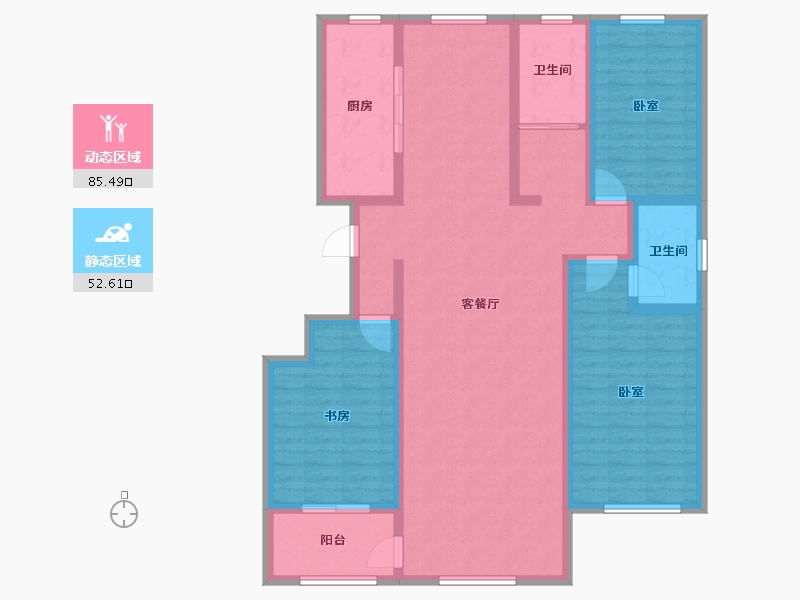 山东省-滨州市-月湖蓝湾-123.90-户型库-动静分区