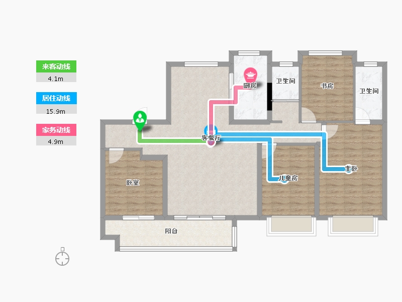 江苏省-扬州市-碧桂园望江府-112.00-户型库-动静线