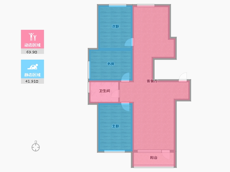 辽宁省-盘锦市-桃李源小区-99.90-户型库-动静分区